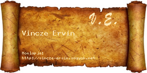Vincze Ervin névjegykártya